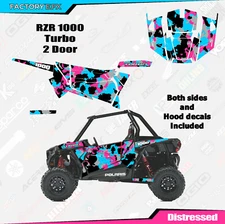 Cotton Candy Distressed Camo Graphics kit fits Polaris RZR 1000 2 Door 14-18