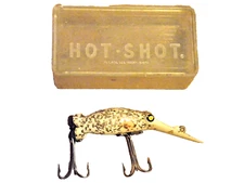 Orig Eddie Pope Hot-Shot D-1 Diver White/Pearl w/Pink & Silver Gliter 3.5" W/BOX