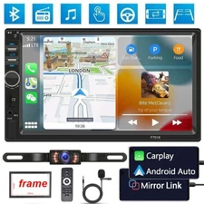 7" Car Radio For Apple/Andriod Carplay MP5 Stereo Touch Screen Double Din Camera