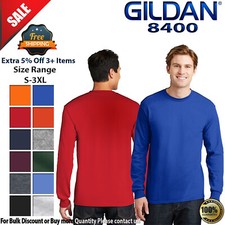 Gildan Mens Long Sleeve Moisture Wicking DryBlend Crew Neck Stylish T-Shirt 8400