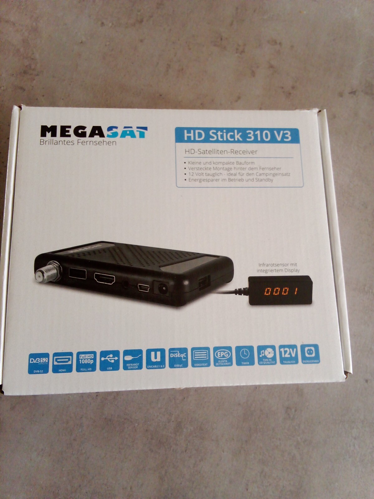 Récepteur satellite Megasat HD Stick 310 V3 pour régler sa parabole facilement