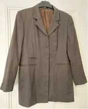 Marks & Spencer Vintage St Michael Wool Brown Grey Blazer Jacket - Petite 12