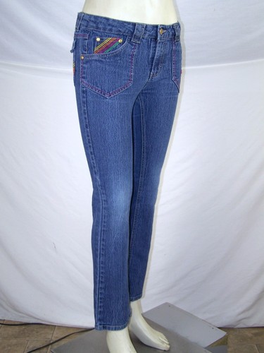 Beverly Hills Polo Blue Blue Classic Five Pocket Denim Jeans Girls Youth Size 14 - Picture 3 of 8