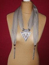 Damenschal-mit Schmuckanhänger-Multifunktionstuch Halstuch - Elegant - Halskette