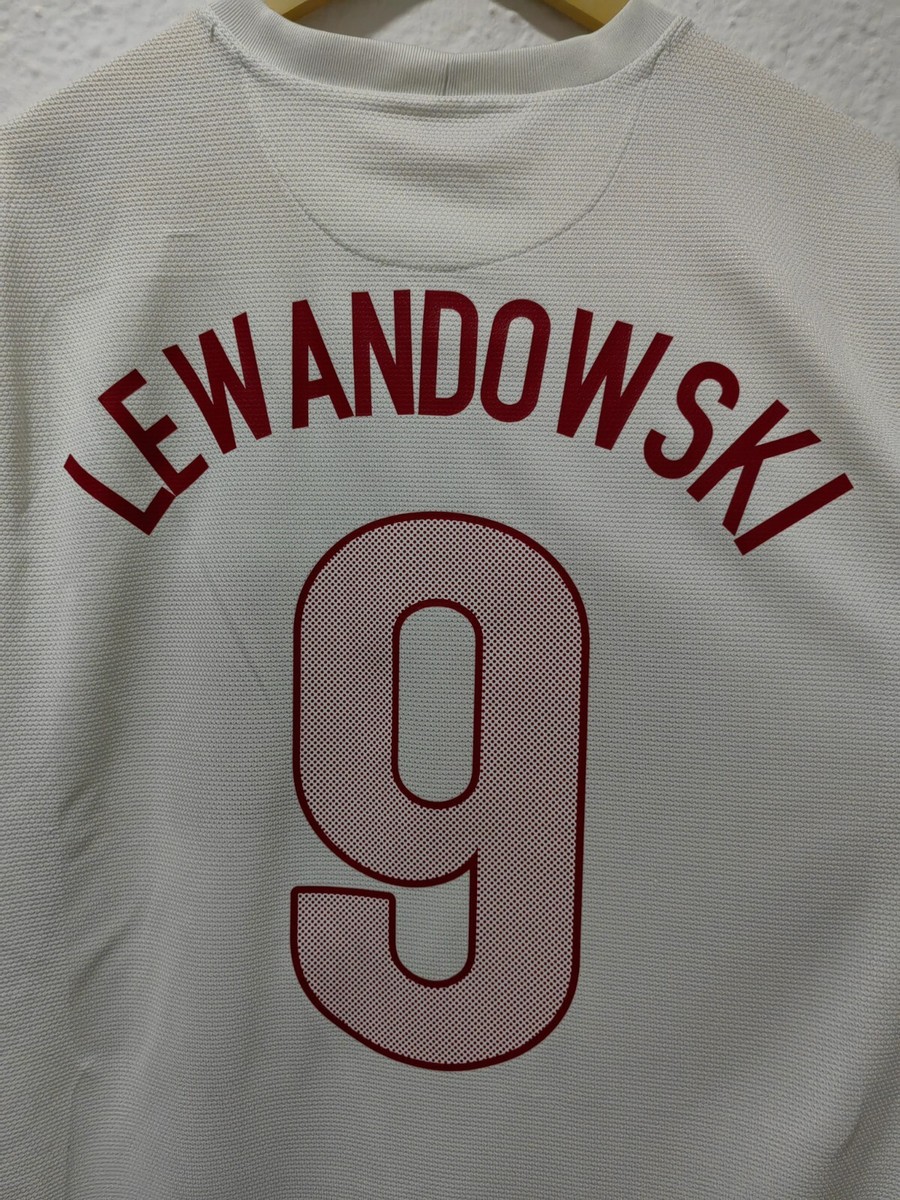 新品正規品ポーランド代表100周年ユニフォームLEWANDOWSKI 9番 Robert Lewandowski White #9 Poland National Team Men's Extra