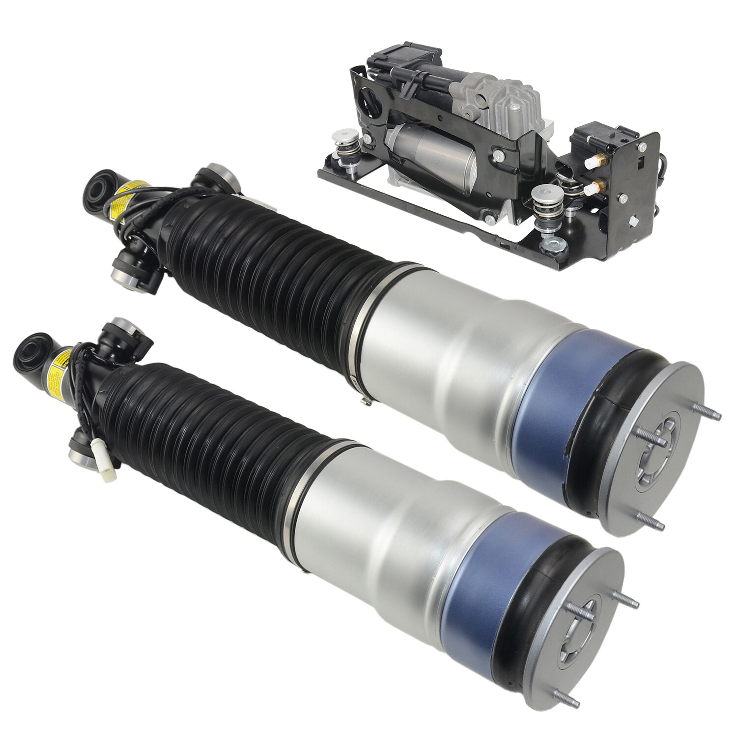 Pair Rear Air Struts Absorbers+Air Suspension Compressor For BMW 750Li ...