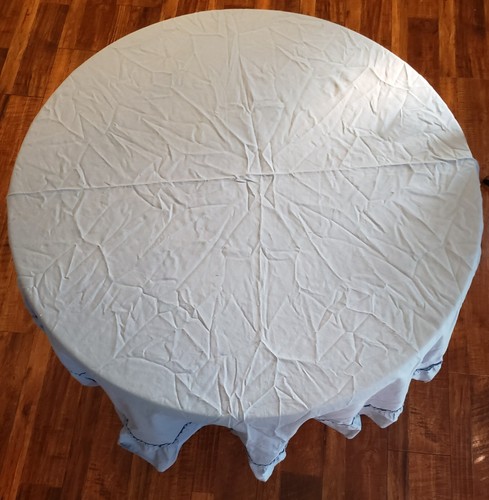 Round Tablecloth Blue 70", Bedside Side Table, or Card Table, Home Decor