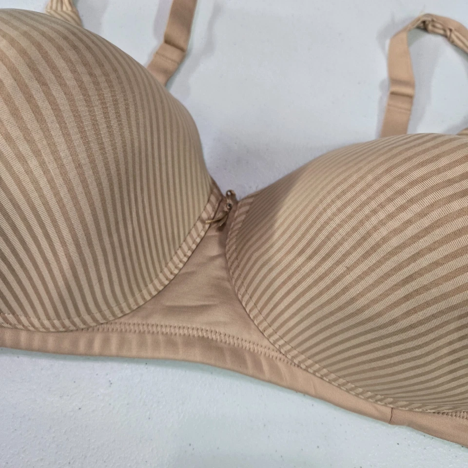 Vanity Fair Women Bra 40DD Beige Striped Radiant Collection T Shirt Lightly Line - Image 4 of 4