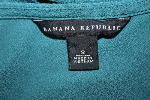 Banana Republic Top Sz S Teal Side Ruched Polyester Spandex Knit Top - Picture 4 of 8