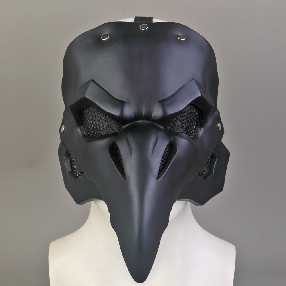Masque Cosplay OW Reaper Nevermore Plague Doctor Corbeau Punk - PVC Noir