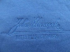 JOHN HANCOCK Mutual Fund Embroidered SS Blue Employee Polo Shirt Size M