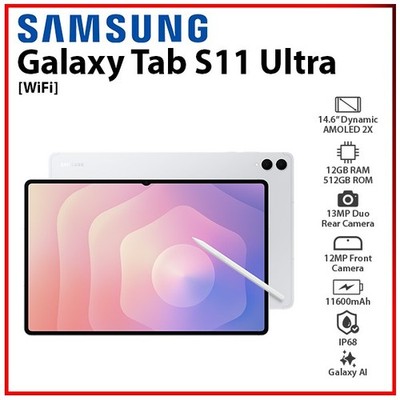 Samsung Galaxy Tab S11 Ultra WiFi SILVER 12GB+512GB Octa Core Android PC Tablet
