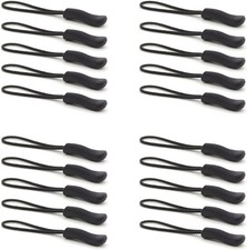 Upgraded 20PCS Premium Black Zipper Pulls - Replacement Tab Tags