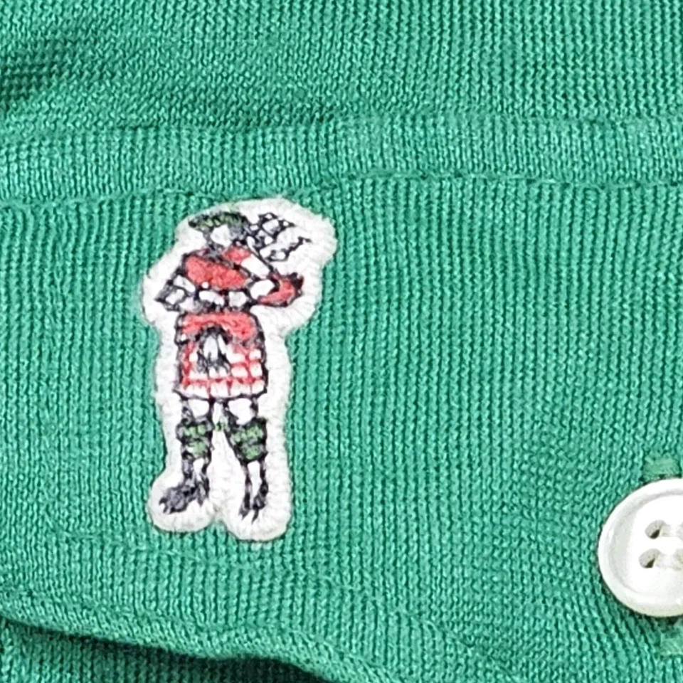 Vintage McGregor TShirt Bagpiper Polo Green Logo Pocket Medium Single Stitch 80s - Image 4 of 4