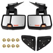 Pair Power Heated Turn Signal Tow Mirrors For Chevy Silverado 2500hd 3500hd