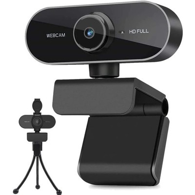Webcam mit Mikrofon 1080P Full HD USB Stativ Klare Videoaufnahme für PC Laptop