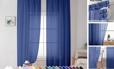 Sheer Curtains 72 Inches Long 2 Panels for 42"W x 72"L Pack of 2 Royal Blue