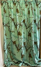 Realtree AP Sea Green Camo Curtains Full Length with Rod Pocket, 82" x 40" 2 