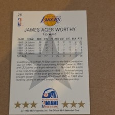1990-91 NBA Hoops James Worthy #26 All-Star Game Los Angeles Lakers Miami
