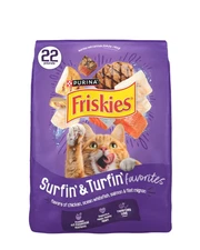 Purina Friskies Surfin and Turfin Favorites Dry Cat Food,  22 lb Bag