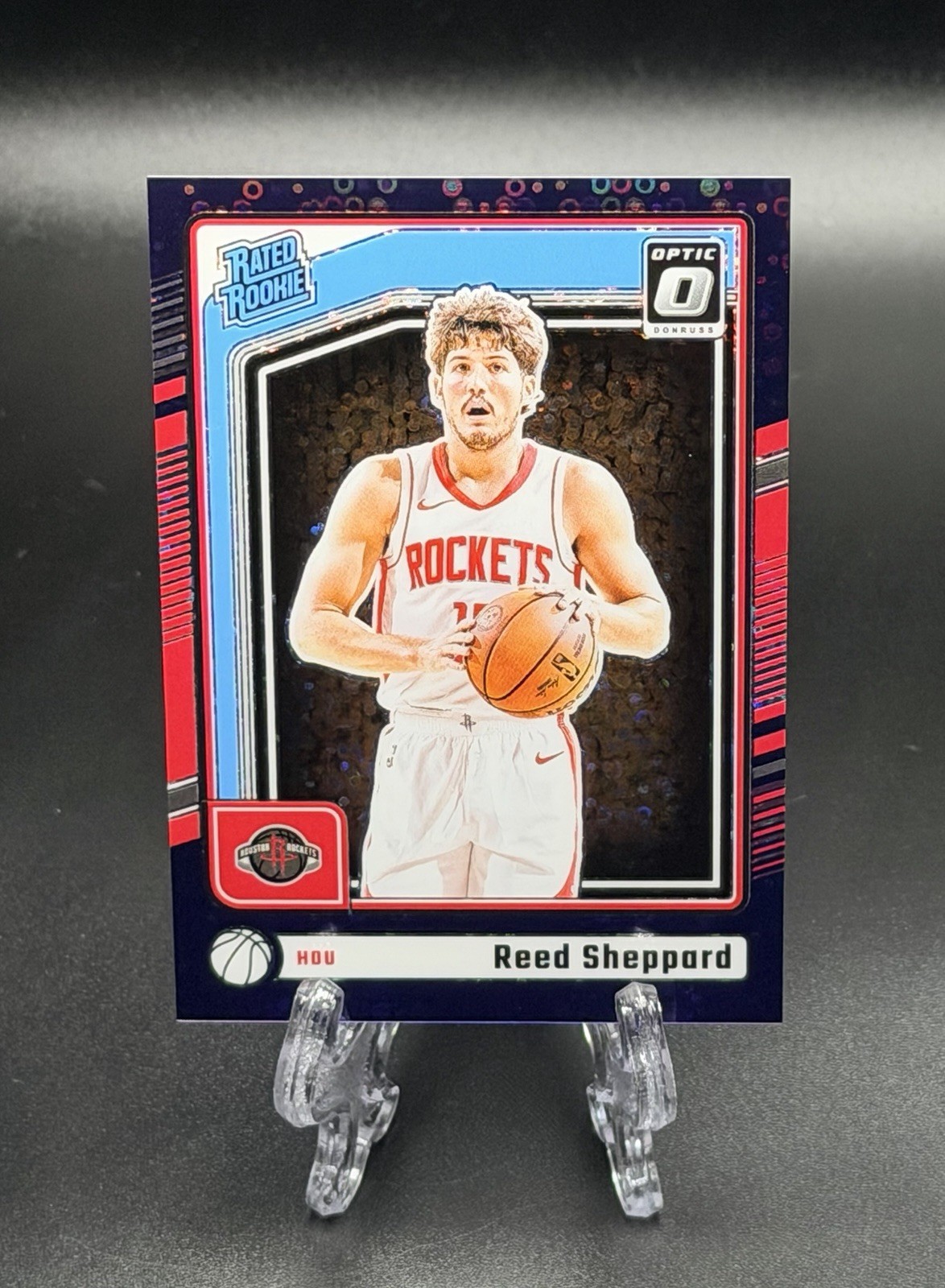 Reed Sheppard 2024-25 Panini Optic Fast Break Purple Rated Rookie RC /99 #255
