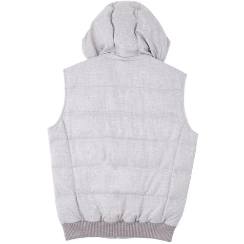 Enrico Mandelli Soft Flannel Wool-Cashmere Down Vest with Hood M (Eu50) NWT image 4
