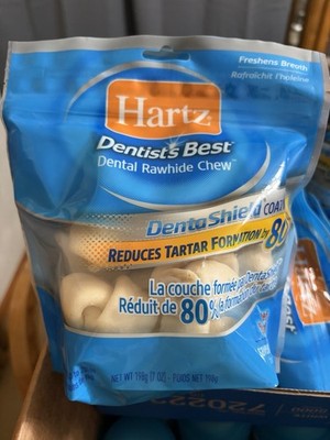 6 Bags Hartz Dentists Best Dental Rawhide Chew-7oz bag-For Small Dog Up To 20lbs