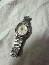 ORIENT Automatic Watch Crystal White Dial Stainless Steel 5BAR Case Size