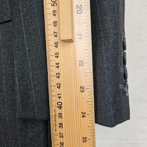 Vintage DAKS Mens 2PC Suit Charcoal Grey Pure New Wool Pinstripe 40" | W34 L30 - Picture 9 of 14