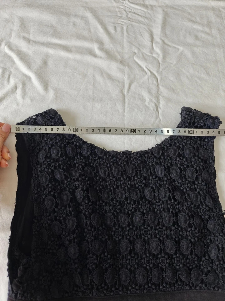 Eleven Paris Black cocktail dress , size 36 (S), 100% cotton Low V Neck Back - Imagen 2 de 4