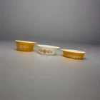 Set of 3 Vintage Pyrex Butterfly Gold Casserole Dish Dishes 473, 472, 471 No Lid