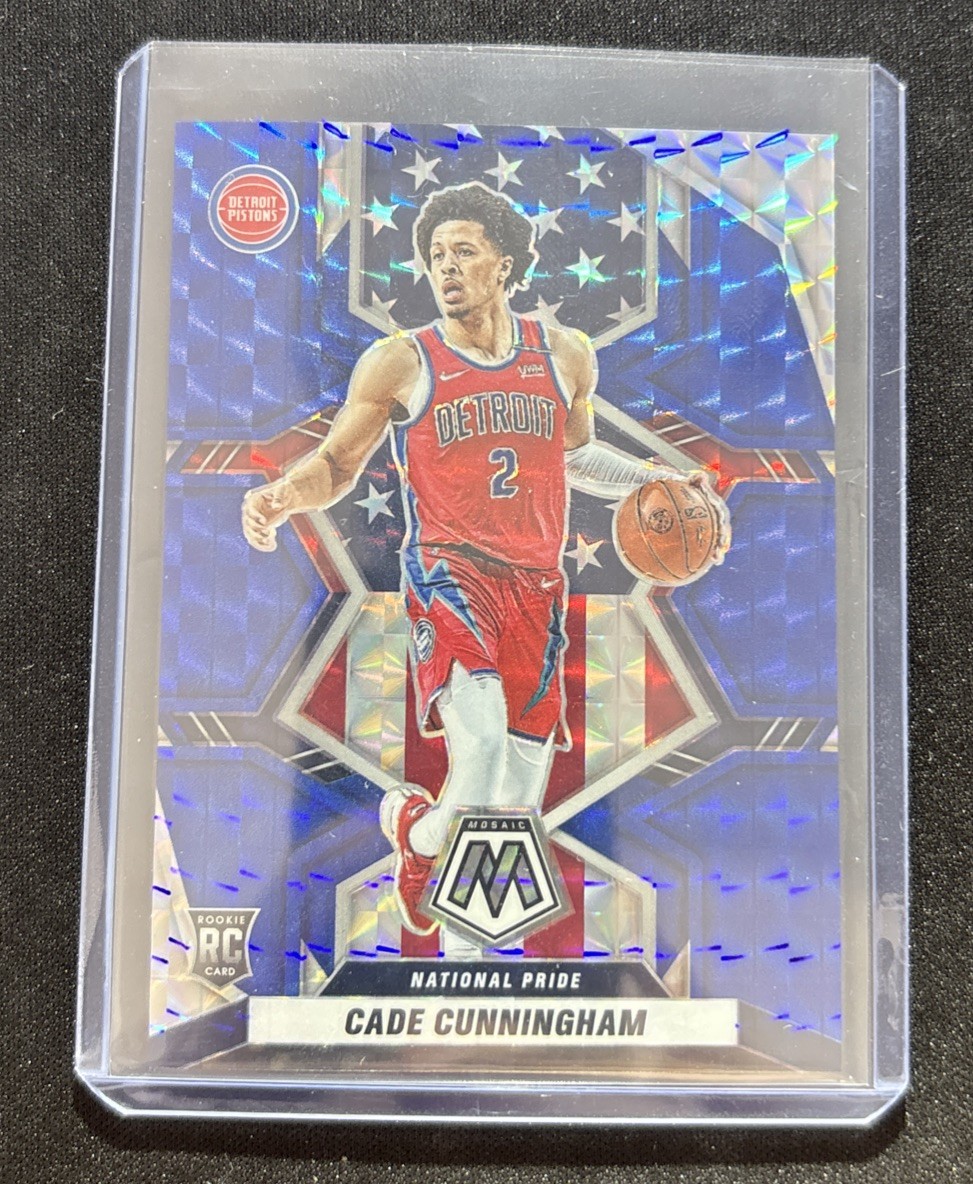 2021-22 Panini Mosaic -National Pride Cade Cunningham #260 Blue Mosaic Prizm /99