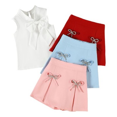 Girls Skirts School Pic Outfits Picture Day Set And Tops Cute Summer Ruffle Bow