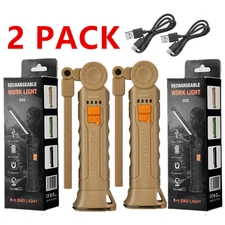 2pcs Portable COB LED Work Light Car Garage Mechanic USB Rechargeable Torch Lamp