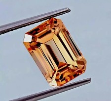 VVS Golden Sapphire Emerald Cut 10-12 Ct Natural Medagascar Umba Loose Gemstone