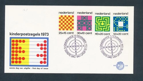 D487426 Netherlands FDC Children's Stamps Counting Game 1973 NVPH 129