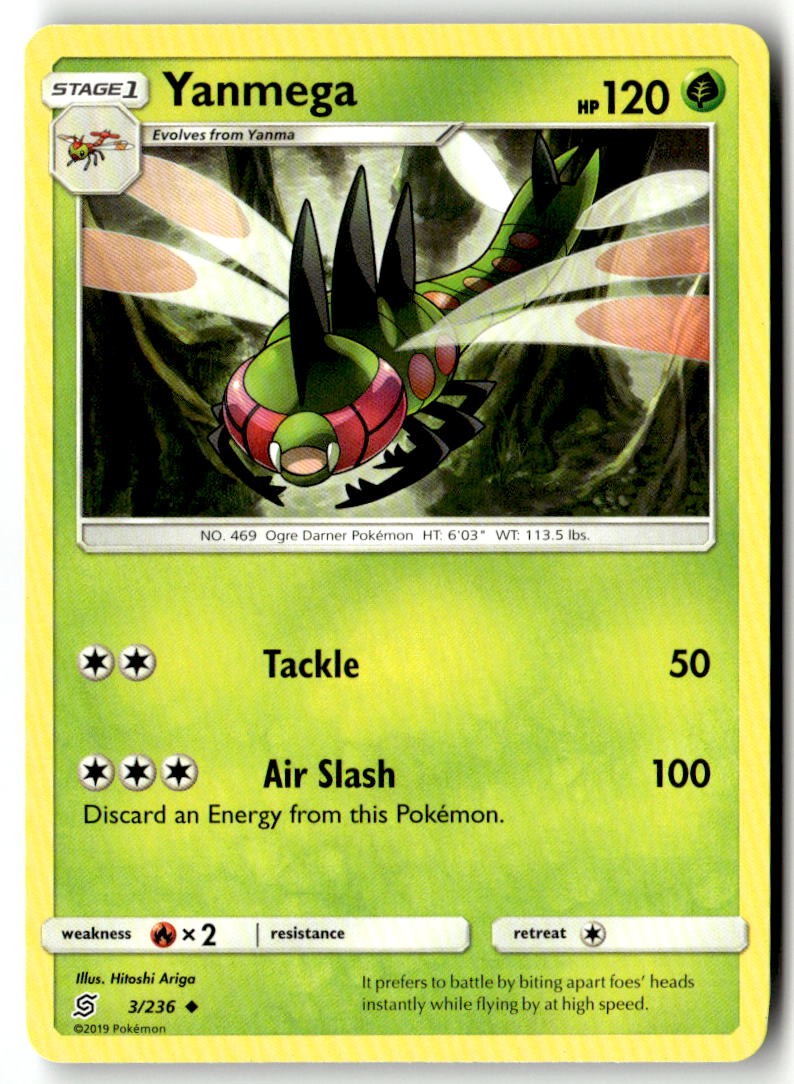 Yanmega 3/236 Uncommon SM - Unified Minds Pokemon Near Mint