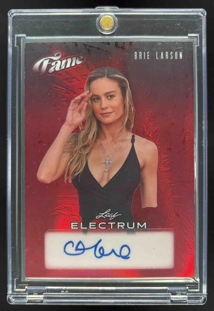 2024 Leaf Electrum Fame Red #F-BL1 Brie Larson Autograph Auto 1/1