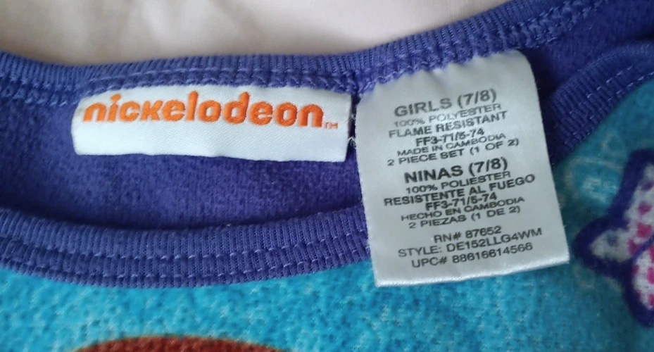 Nickelodeon Dora The Explorer Long Sleeve Pajama Top Girls 7/8 - Image 2 of 4