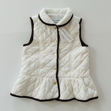 Janie and Jack Girls 5-6 Ivory Quilted Peplum Vest NWT