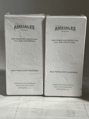 AMEIALES Moderate High Power Sun Protection SPF 50PA 50g Exp 2/27 Two Pack