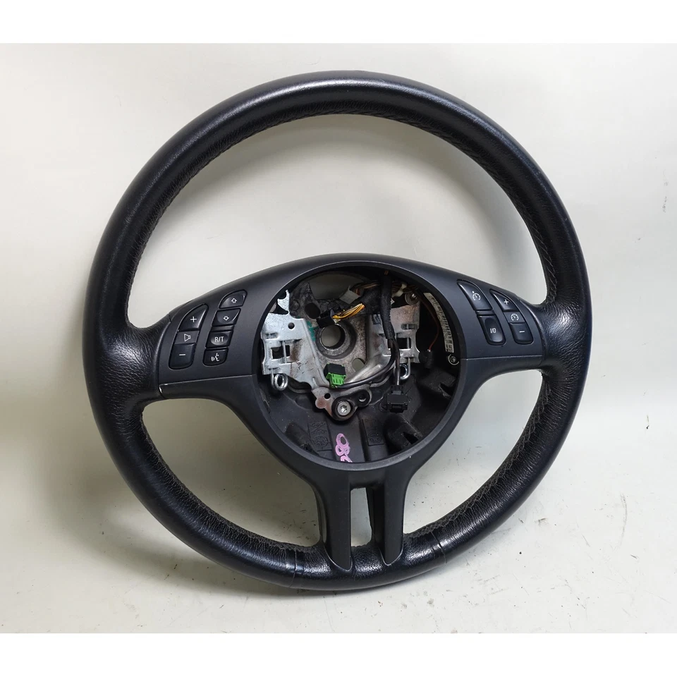 01-06 BMW E46 3-Series Factory Sports Leather Steering Wheel Multifunction OEM - Image 2 of 4