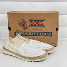Skechers Bobs Flexpadrille White Memory Foam Slip In Shoes UK 4.5 Womens
