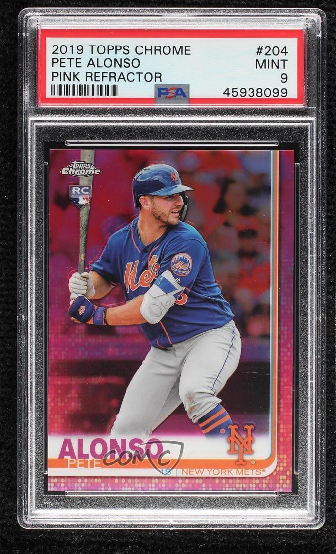 2019 Topps Chrome Pink Refractor Pete Alonso #204 PSA 9 MINT 2l4