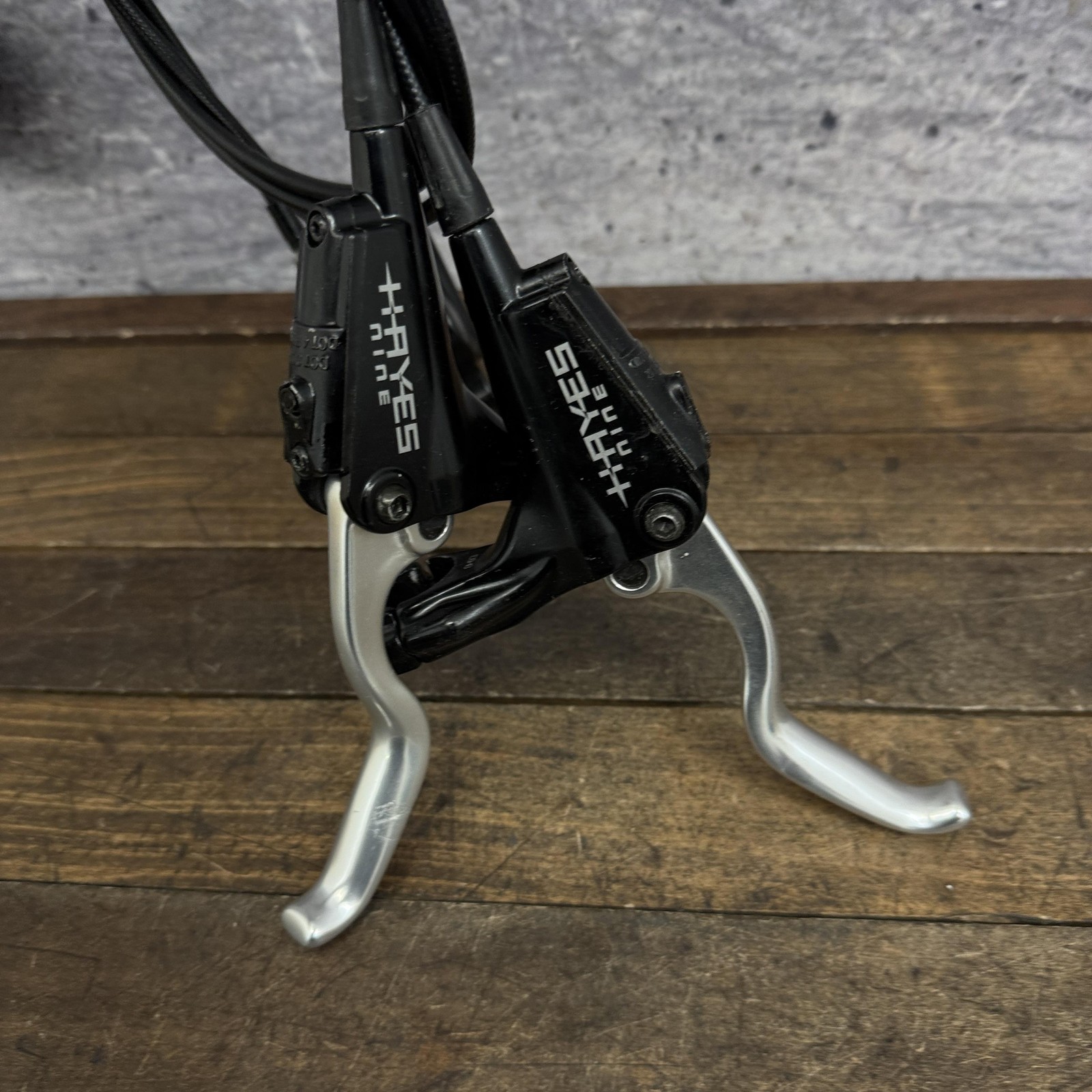 Hayes Nine Hydraulic Disc Brake Lever Caliper Set Black MTB F/R Parts Only