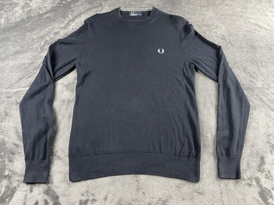 Fred Perry Rundhals Baumwoll Pullover Herren Xs Blau Mod Scooter
