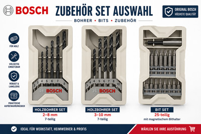 Bosch Zubehör Auswahl Bohrer Bit Set Holzbohrer Schrauberbits Box