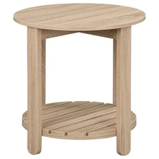 Pemberly Row 1-shelf Round Engineered Wood End Table Natural