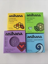 ANIHANA Body Wash/Shampoo + Conditioner/Feel Good Soap/Shampoo Bar - 4 Pack Mix