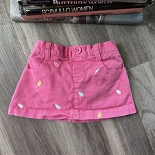 Gymboree Girls Summer Popsicle Skort 18-24 Months Skirt Pink Denim